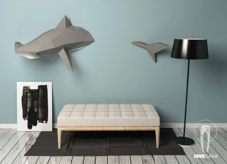 Hammerhead Shark Papercraft, 3D Papercraft - Build Your Own Low Poly Paper Sculpture PDF Download DIY gift, Wall Decor for home - Eburgami