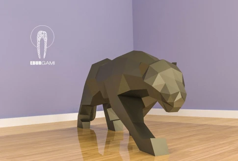 3D Panther Papercraft, XXL Papercraft Head, Template, Papercraft Animals, Mask Low Poly DIY, DIY Paper 3D Art, Papercrafting, Paper Eburgami