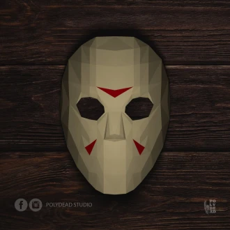 DIY Jason Voorhees Papercraft Mask | Hockey Mask | Friday the 13th | Lowpoly | PDF templates | halloween decor