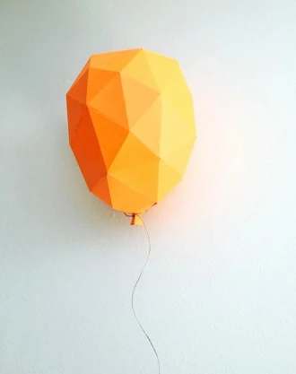 Balloon 3d papercraft. You get PDF digital downloadable files for this DIY (do it yourself) paper party decoration.