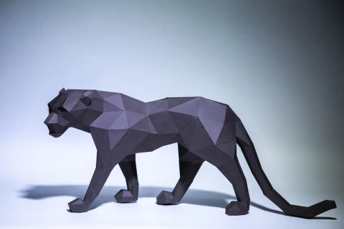 Black Panther Paper Craft, Digital Template, Origami, PDF Download DIY, Low Poly, Trophy, Sculpture, Model