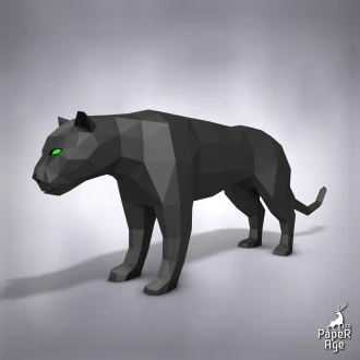 Black Panther, Papercraft, Pepakura, Lowpoly, Low Polygon, 3D Papercraft, handmade, Paper Sculptures, DIY origami
