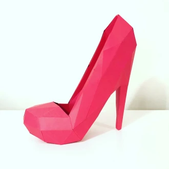 High Heels 3d Papercraft model. You get PDF digital file templates and instructions for these DIY modern paper sculpture.