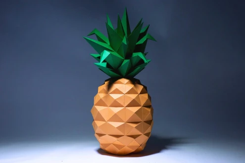 Pineapple Paper Craft, Digital Template, Origami, PDF Download DIY, Low Poly, Trophy, Sculpture, Model, Fruit