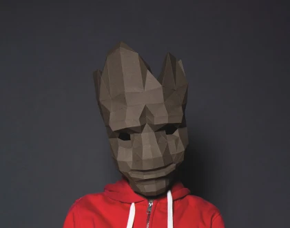 Groot Mask Paper Craft, Digital Template, Origami, PDF Download DIY, Low Poly, Halloween Mask