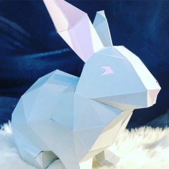 cute bunny rabbit 3d papercraft. You get PDF digital file with templates and instructions for this DIY modern sculpture.