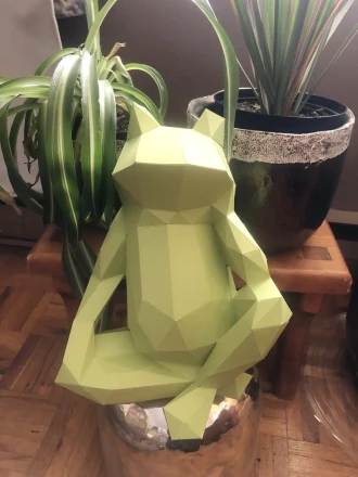 Frog bored pensive 3D papercraft. You get a PDF digital file templates and instruction for this DIY modern paper decoration.