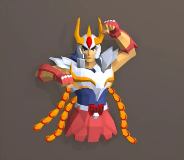 Phoenix Ikki Seiya, Saint Seiya Papercraft, PDF Template, DIY 3d Model, FanArt, Paper Sculpture, Low Poly, Pepakura Craft, Manualidad