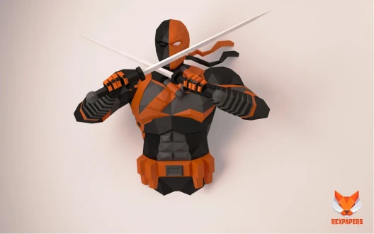 Deathstroke Papercraft, PDF Template, DIY 3d Model, FanArt, Paper Sculpture, Low Poly, Pepakura Craft, Manualidad