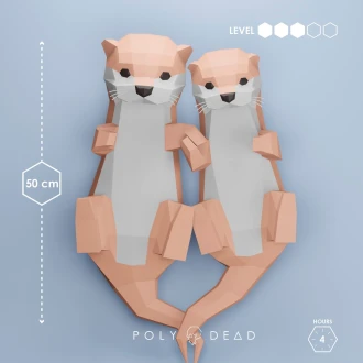 DIY Otter Couple | Otter papercraft | Otter template | decoration | templates PDF