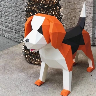 jOE BEAGLE 3d papercraft. With this purchase you get PDF digital downloadable files for this DIY (do it yourself) paper sculpture.