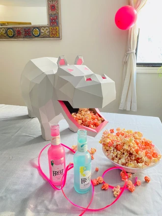 Hippopotamus 3D papercraft. You get a PDF digital file templates and instruction for this DIY modern paper decoration.