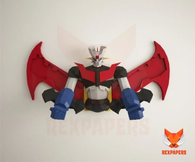 Mazinger Papercraft, PDF Template, DIY 3d Model, FanArt, Paper Sculpture, Low Poly, Pepakura Craft, Manualidad