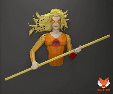 Cheetara, ThunderCats Papercraft, PDF Template, DIY 3d Model, FanArt, Paper Sculpture, Low Poly, Pepakura Craft, Manualidad