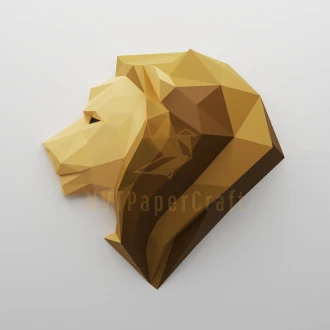 Papercraft Lion Head, Paper Craft Lion Head Model, Lion Head PDF template, 3D Lion Head sculpture, Low poly pattern Lion Head