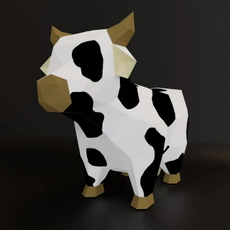 3D Low Poly Cow DIY | Printable Papercraft | Unique Geometric Decoration | Original Gift | Relaxing Craft | PDF model