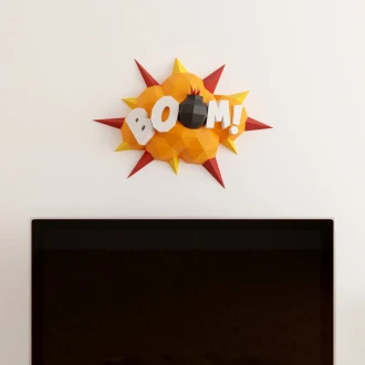 Boom Comics Pop Art Papercraft 3D DIY low poly paper crafts wall hanging model template