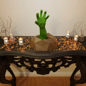 Hand From Ground Papercraft 3D DIY low poly paper crafts Halloween decor model template