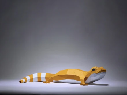 Leopard Gecko Paper Craft, Digital Template, Origami, PDF Download DIY, papercraft PDF template gecko, origami sculpture pangolin