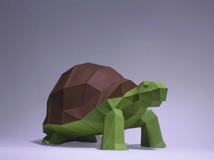 Turtle Paper Craft, Digital Template, Origami, PDF Download DIY, Low Poly, Trophy, Sculpture, Turtle Model