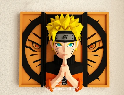 Naruto, Kurama PDF Template, DIY 3d Model, FanArt, Paper Sculpture, Low Poly, Pepakura, Craft, Manualidad, Paper Art