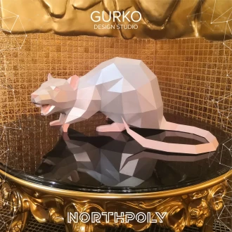 Angry Rat Papercraft, Mouse, Pdf, Gurko, 3D Origami, Paper Sculpture, Low Poly, DIY, Pepakura, DIY Craft, DIY origami