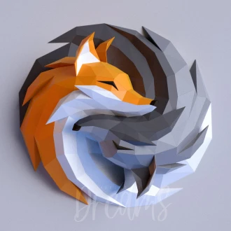 Papercraft Templates Red Fox Silver Fox Wall Model