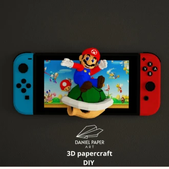 Game Play Mario PDF Template, DIY 3d Model, FanArt, Paper Sculpture, Low Poly, Pepakura, Craft, Manualidad, Paper Art