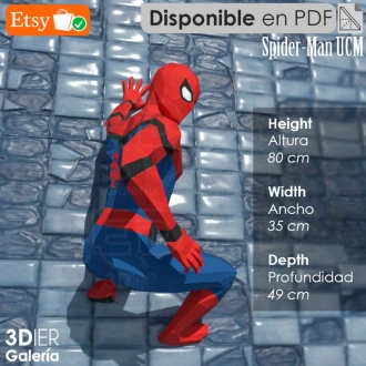 Spider Man Papercraft Design with PDF Templates, Paper Art and Craft for Home Decor, DIY, 3DIER