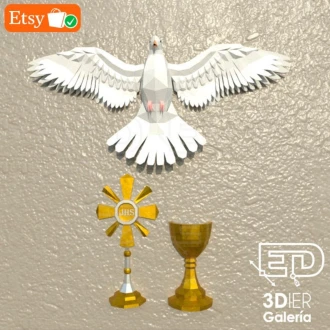 Holy Spirit Papercraft Design with PDF Templates, Paper Art and Craft for Home Decor, DIY, 3DIER