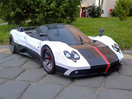 Pagani Zonda Jet Black DIY 3D Papercraft Supercar Templates, Papercraft Model for Adults and Kids, Instant Download PDF
