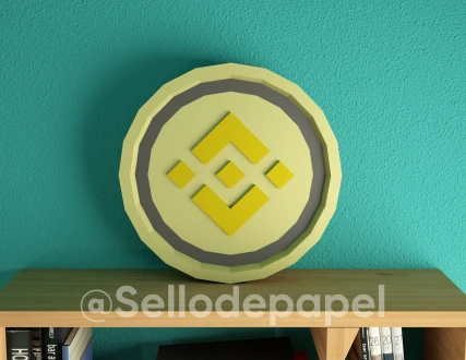 Binance Coin Crypto Papercraft PDF Plantilla DIY 3d Modelo FanArt Escultura de Papel Low Poly Pepakura Craft Manualidad Papel Paper Arte