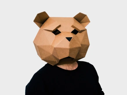 Teddy Bear Mask, Paper Craft Template, Halloween Mask, Printable Paper Mask, Instant Pdf Download, 3D Low Poly Mask, Origami Mask, DIY Gift