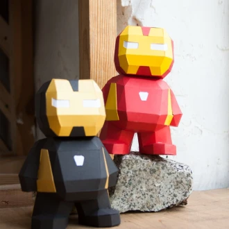 Iron Man, DIY Superhero PDF template, comic character, 3D papercraft doll, party decoration, svg and dxf files for plotter