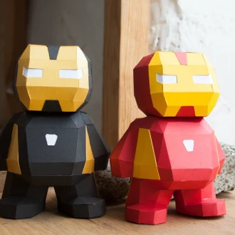 Iron Man, DIY Superhero PDF template, comic character, 3D papercraft doll, party decoration, svg and dxf files for plotter