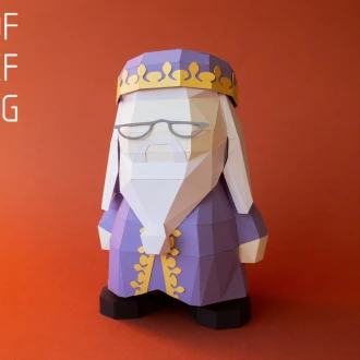 Albus Dumbledore, Profesor Dumbledore, SVG Old paper magician. DiY Wizard PDF papercraft template, 3D low poly papercraft doll, Files for cricut, DXF