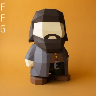 Rubeus Hagrid 3d SVG Wizzard template, DIY Harry collection, Papercraft kit, Files for cricut, Svg and DXF, 3d paper model low poly