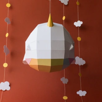 3d papercraft Rainbow whale, Digital PDF templates, Paper baby room decoration, Rainbow whale svg, files for cricut