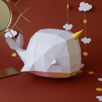 3d papercraft Rainbow whale, Digital PDF templates, Paper baby room decoration, Rainbow whale svg, files for cricut