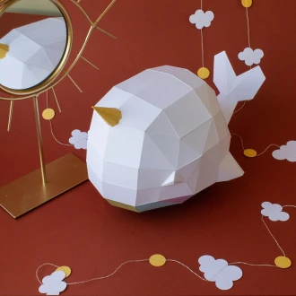 3d papercraft Rainbow whale, Digital PDF templates, Paper baby room decoration, Rainbow whale svg, files for cricut