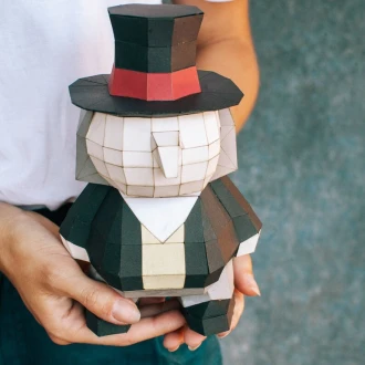 Penguin, DIY Superhero PDF template, comic character, 3D papercraft doll, party decoration, svg and dxf files for plotter