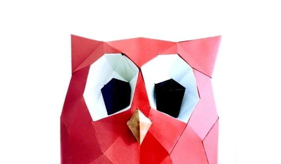 Owl 3d papercraft. You get files PDF digital file template and instructions for this DIY (do it yourself) modern paper sculpture.