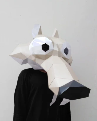 SCRAT Mask DIY, Lowpoly Papercraft, Ice Age