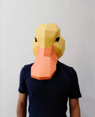 DUCK Mask DIY, Lowpoly Papercraft