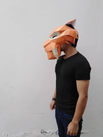 SABERTOOTH Mask DIY, Lowpoly Papercraft, Ice Age