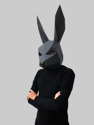 Rabbit mask template - paper mask, papercraft mask, masks, 3d mask, low poly mask, 3d paper mask, paper mask template, animal mask halloween