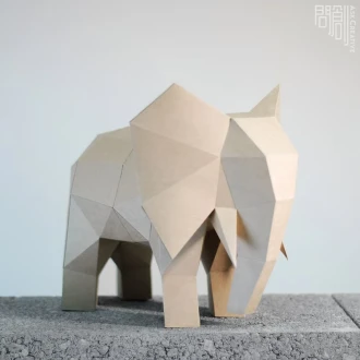 Elephant paper Model , Papercraft , DIY , Low poly , Elephant Model , PDF Papercraft , Elephant , Elephant low poly