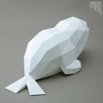 Seal paper model ,Papercraft , DIY , Low poly , PDF Papercraft , Seal Model , Seal low poly , Seal