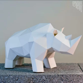 Rhino paper model ,Papercraft , DIY , Low poly , PDF Papercraft , Rhino Model , Rhino low poly , Rhino