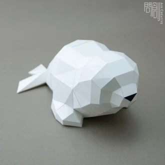 Seal paper model ,Papercraft , DIY , Low poly , PDF Papercraft , Seal Model , Seal low poly , Seal